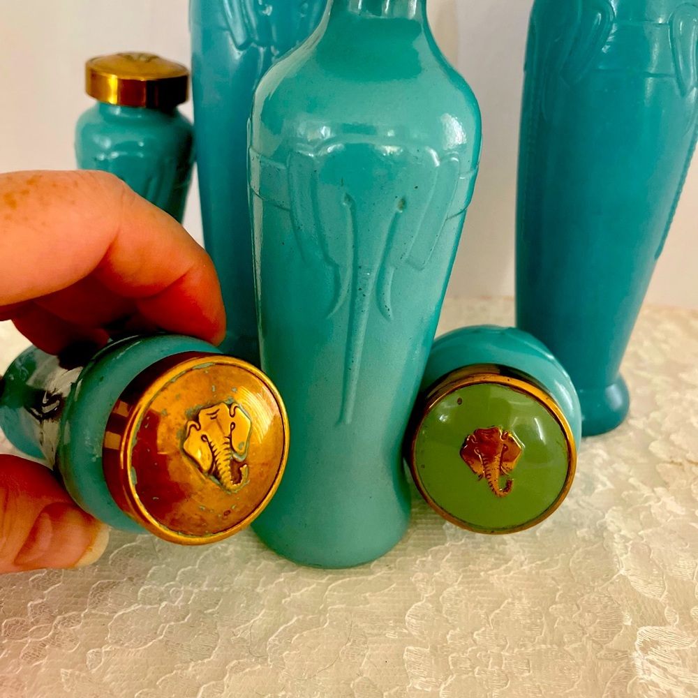 rare antique perfume bottles 9 Rare Marinello Embossed elephants